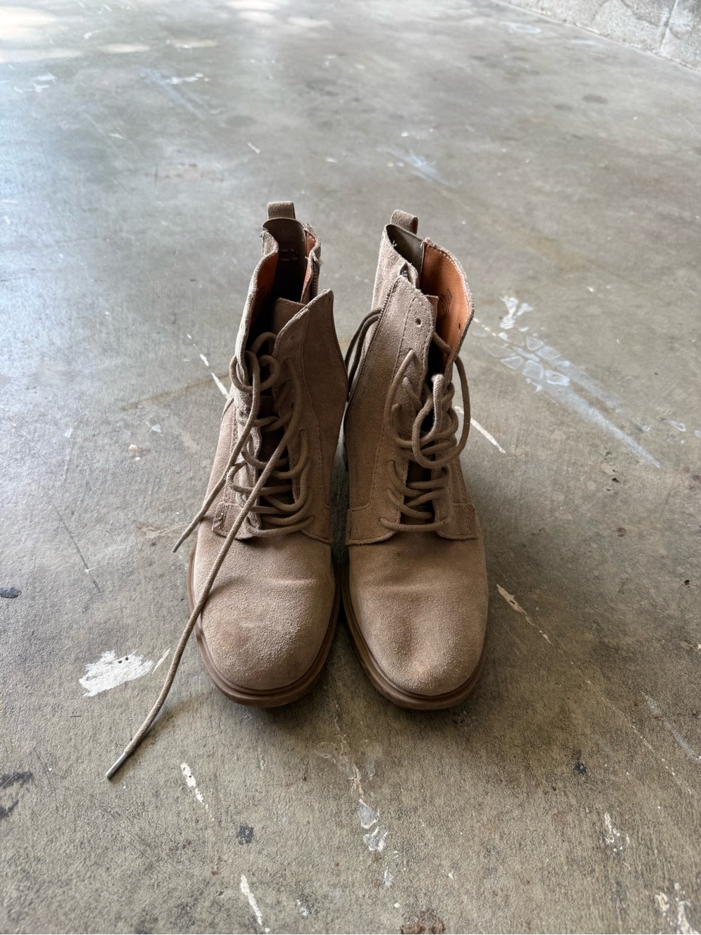 Lucky Brand Women's Lace-Up Suede Ankle Boots - Taupe